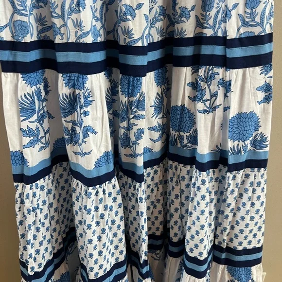 CHELSEA & Theodore Sleeveless Tiered Maxi Dress cotton small - Picture 4 of 7